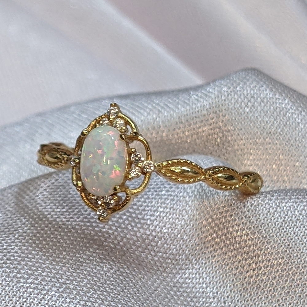 Ring 14K Gold Over Sterling Silver Elegant Ring Available Sizes 6,7,8,9.